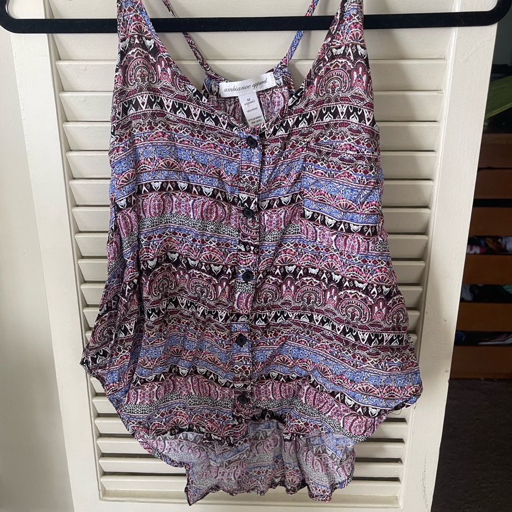 Blue and Purple Paisley Tank Top